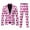 Pink, variant on JLFKNG Mens 2Pcs Outfits Valentines Day Style Love Heart Printed Business Jacket Dress Suit Vest Trousers Slim Fit Lounge Summer Sets