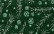 Quilted Fabric Handbag Beautiful Snowflakes on a Spuce Green Background