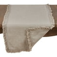 thumbnail image 5 of SARO 1688.N1672B 16 x 72 in. Refined Rustic Rectangle Stonewashed Linen Table Runner with Fringed Design - Natural, 5 of 5