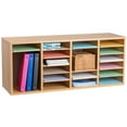 thumbnail image 2 of AdirOffice Wood Adjustable 24 Compartment Literature Organizer, Medium Oak 2 Pack, 2 of 11
