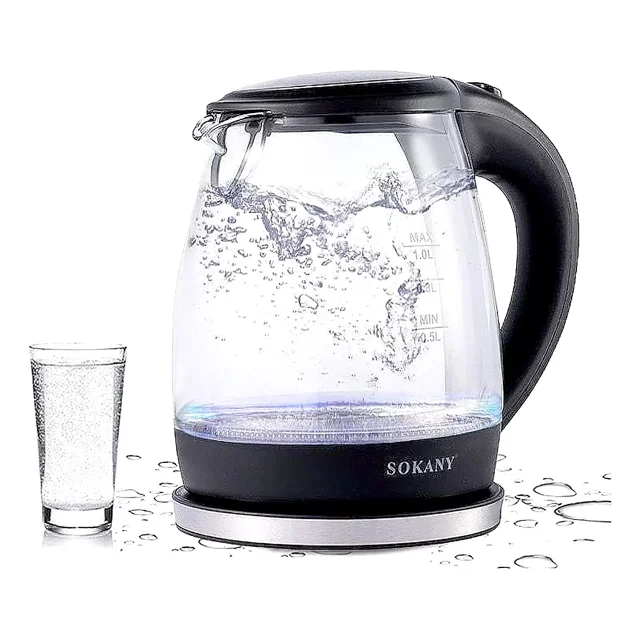 Cafetera Eléctrica De Vidrio De 1l Jarra De Cristal SOKANY