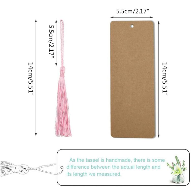 DSYIL 250 Set Paper Bookmarks with Tassels, Blank Cardstock