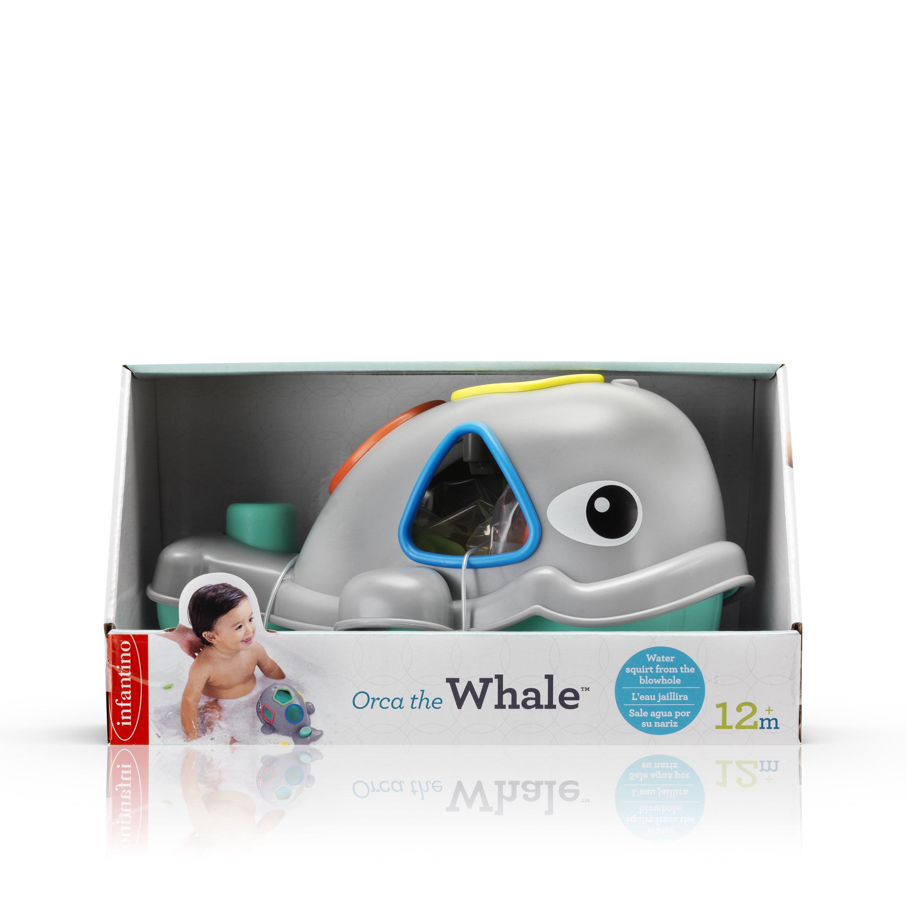 Infantino Orca the Whale Shape Sorting Toy with Water Squirt