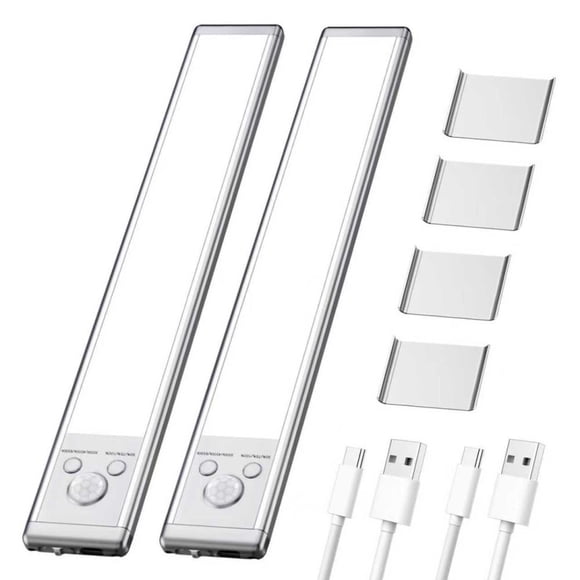 Outoloxit Smart Motion Sensor under Cabinet LED Night Light, Rechargeable with Magnetic Mount, 3-Level Dimmable Brightness & Color, USB-C Charging for Indoor Home Lighting