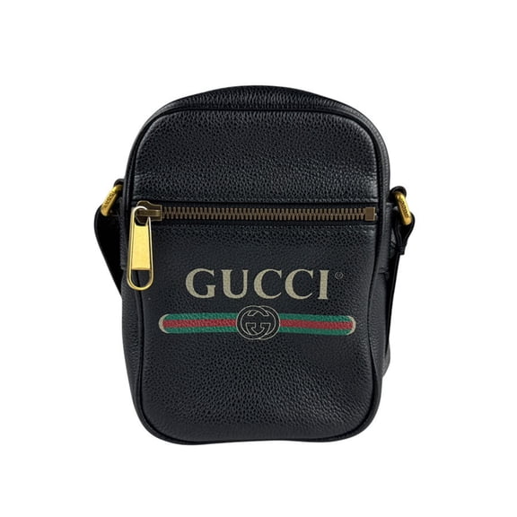 Pre-Owned Gucci Men's Shoulder Bag in Black and Gold Leather (574803 z6028) (Good)