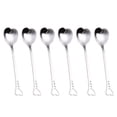 thumbnail image 4 of 6pcs Cucharas de acero inoxidable en forma de corazón Cuchara para remover Vajilla para postre Pastel Café, 4 of 8