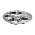 thumbnail image 3 of Aspire 3 Pack Assiette Ronde en Acier Inoxydable Assiettes Divisées Plateau de Service de Camping-6 Sections, 3 of 6