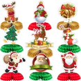 thumbnail image 1 of RV 9 piezas de centros de mesa de panal de Navidad – Decoraciones de mesa de Navidad vintage Papá Noel pan de jengibre muñeco de nieve bolas de pastel tapas de mesa centros de mesa de Navidad 3D temáticos vintage brillar Electrónica, 1 of 5