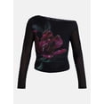 thumbnail image 5 of Madden NYC Women’s Asymmetrical Mesh Top with Long Sleeves, Sizes XXS-XXL, 5 of 5