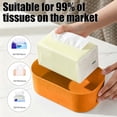 thumbnail image 4 of Linnome Wooden Cover Tissue Box Natural Top Decorative Napkin Holder Dust Proof Tissue Storage Case for Bedroom Bathroom Vanity, 4 of 6