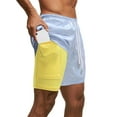 thumbnail image 4 of Yuemengxuan Men 2-in-1 Workout Shorts, Camouflage Beach Pants with Drawstring, Pockets, 4 of 4