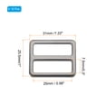 thumbnail image 2 of Uxcell Metal Tri-glide Slide Buckle, Zinc Alloy Adjuster Sliders Webbing Strap Fasteners for Bag Belt Dog Collar Bright Black 25mm, 2 of 7