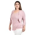 thumbnail image 2 of Blusa de encaje con torerita Roman Fashion /Tallas Extras, 162N (Rosa palo) rosa 38, 2 of 6