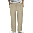 thumbnail image 1 of FAIWAD Mens Texture Joggers Pants Casual Straight Wide Led Pants Drawstring Elastic Waist Baggy Sweatpant, 1 of 5