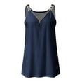 thumbnail image 3 of WNEGSTG Women Summer V Neck Chain Strap Tank Tops Sexy Sleeveless Flowy Tank Tops for Women Blue, 3 of 6