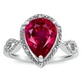thumbnail image 2 of Star K � Vintage Look Halo Large 11x8 Pear Shape Created Ruby Ring, 2 of 9