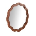 thumbnail image 6 of DecMode 31" x 31" Brown Handmade Wavy Wall Mirror with Dimensional Carved Frame, 6 of 9