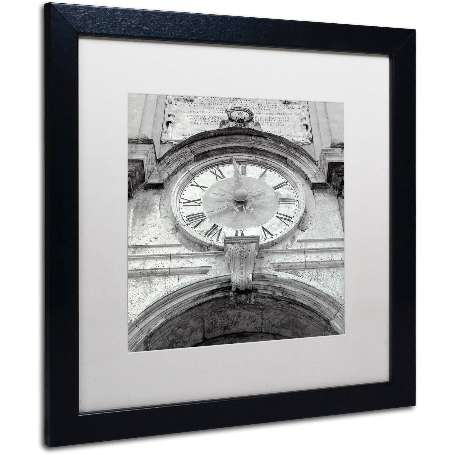 Trademark Fine Art "Il Grande Ororlogio I" Canvas Art by Alan Blaustein, White Matte, Black Frame
