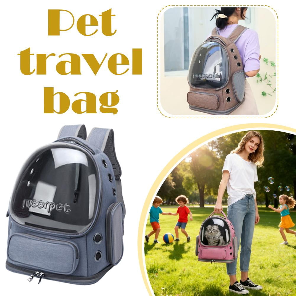 Pet Backpack Pet Carrier, 27lb Max, Large Transparent Bubble Window, Multiple Air Vents, Pet Carrier for Travel & Outdoor Adventures