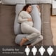thumbnail image 4 of Almohada de embarazo Momcozy en forma de U para todo el cuerpo, algodón gris Hatha, 4 of 8