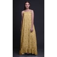 thumbnail image 4 of Bimba Pale Orange2 Leaves Pecan Printed Long Maxi Dress For Women Rayon Nightgown Spaghetti Strap Ladies Sleepwear XXX-Large, 4 of 5