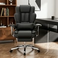 thumbnail image 3 of Ergonomic Reclining Office Chair,Big and Tall Executive Leather Office Chair with Footrest,High-Back,30.3"x21.3"x48.8",Black, 3 of 8