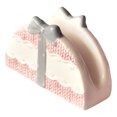 thumbnail image 1 of 1 soporte para servilletas de cerámica con diseño de lazo en relieve, color rosa, 1 of 8