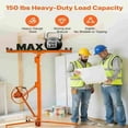 thumbnail image 7 of Garvee 16-Ft Drywall Lift, 150 lb Panel Hoist, 360° Rotate/60° Tilt, Telescopic Arm, 3 Locking Casters,Orange, 7 of 7