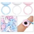 thumbnail image 4 of Eyelash Extension Glue Ring Set: 100pcs Eye Lashes Glue Rings Pallet Pink Fake Eyelashes Glue Tray Portable Glue Cup Eyelashes Glue Containers Eye Makeup Supplies, 4 of 5