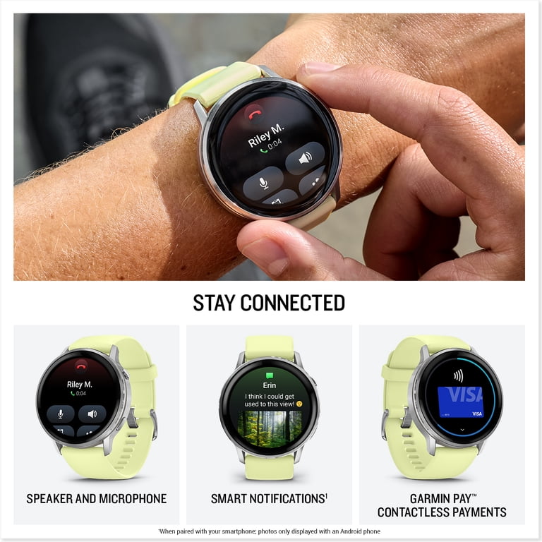 Garmin Venu 4 45mm GPS Fitness Smartwatch, Silver with Citron Band
