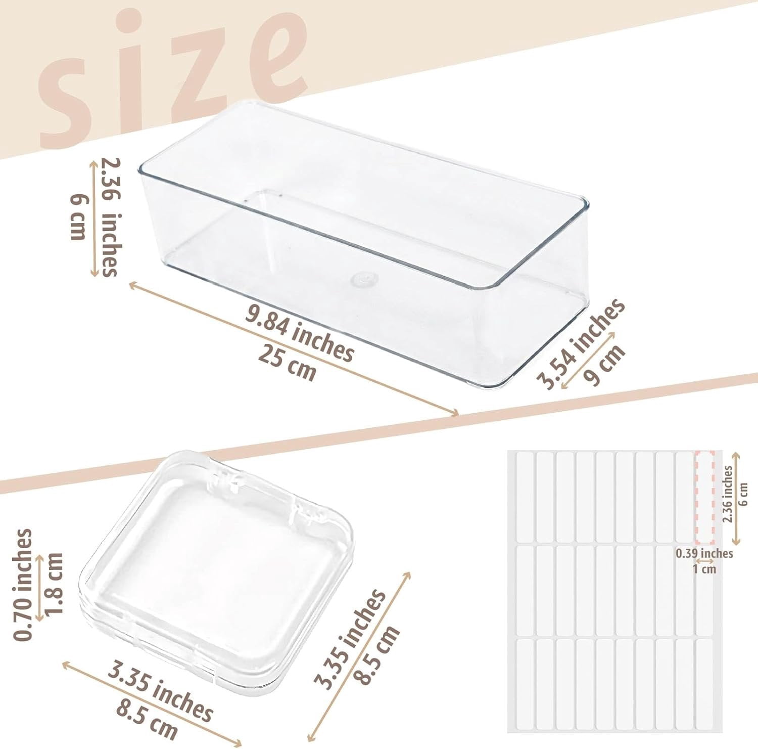 Clear Press   Storage Containers 12-Pack Stackable Cases, Press Ons  Packaging Organizer Case,  Tips and  Nails Display Box for Travel and Salon Use (Clear 06)