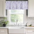 thumbnail image 3 of Light Purple Flowers Rod Pocket Curtain Valance, Spring Vintage Flowers Rustic Plants Farmhouse Window Valance for Living Room, Bedroom, Kitchen 42"W x 18"L, 3 of 9