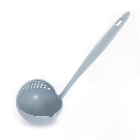 

Kitchen Ladle Soup Spoon Long Handle Strainer Solid Color Cooking Colander Kitchen Scoop Plastic Tableware Colander