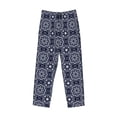 thumbnail image 6 of Uemuo Geometry Flower Pattern Men's Wide Leg Palazzo Lounge Pants with Pockets Light Weight Loose Comfy Casual Pajama Pants-Medium, 6 of 9