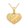 thumbnail image 1 of 14K Yellow Gold Heart with Stars Charm Pendant Necklace and Chain, 1 of 4