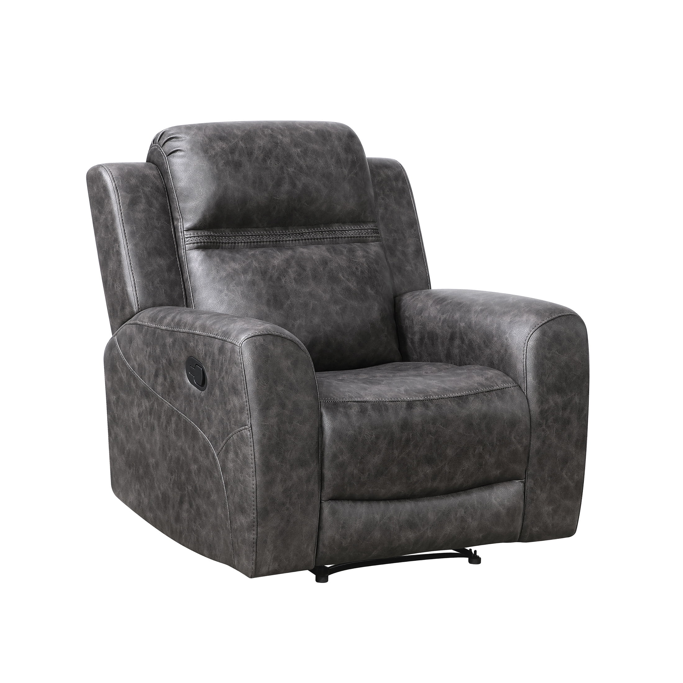 OakvillePark Vensley Microfiber Manual Reclining Chair, Charcoal