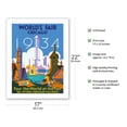 thumbnail image 2 of 1934 World's Fair Chicago - Tour the World at the Fair - Vintage Travel Poster by Weimer Pursell c.1934 - Bamboo Fine Art 290gsm Paper (Unframed) 17x22in, 2 of 4