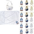 thumbnail image 1 of Baby Baptism White Swaddle Blankets & Bib Set Embroidery Holy Virgin Mary & Pope, 1 of 4