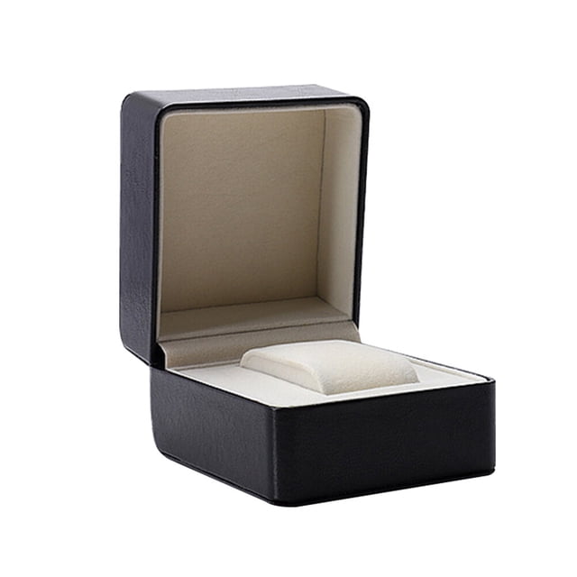 Square Watch Box Case Jewelry Display Organizer Box Fashion Wrist Watch Storage Holder (Black)