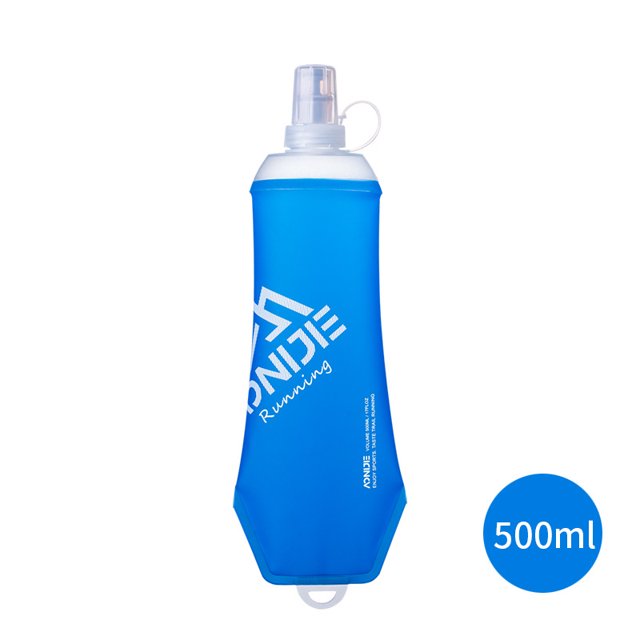 Frasco blando plegable Botellas de agua para correr Frasco plegable para paquete de hidratación Ciclismo Maratón Correr Senderismo (500 ml/16,9 oz - 1 unidad)