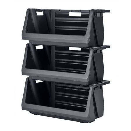 Muscle Rack Stackable Storage Bin in Black (Best Stackable Storage Containers)