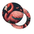 thumbnail image 2 of Zufioo Colorful Floral Flamingo Print Round Bar Chair Cushion Cover, Elastic Round Stool Protector, Dustproof and Non-slip Bar Kitchen Restaurant Chair Mat-12 inch, 2 of 7