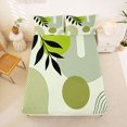 thumbnail image 5 of jejeloiu Minimalist Abstract King Sheets For Men Women,Modern Print Bedding,Green White,4pcs,1 Flat Sheet, 1 Fitted Sheet and 2 Pillowcases, 5 of 6