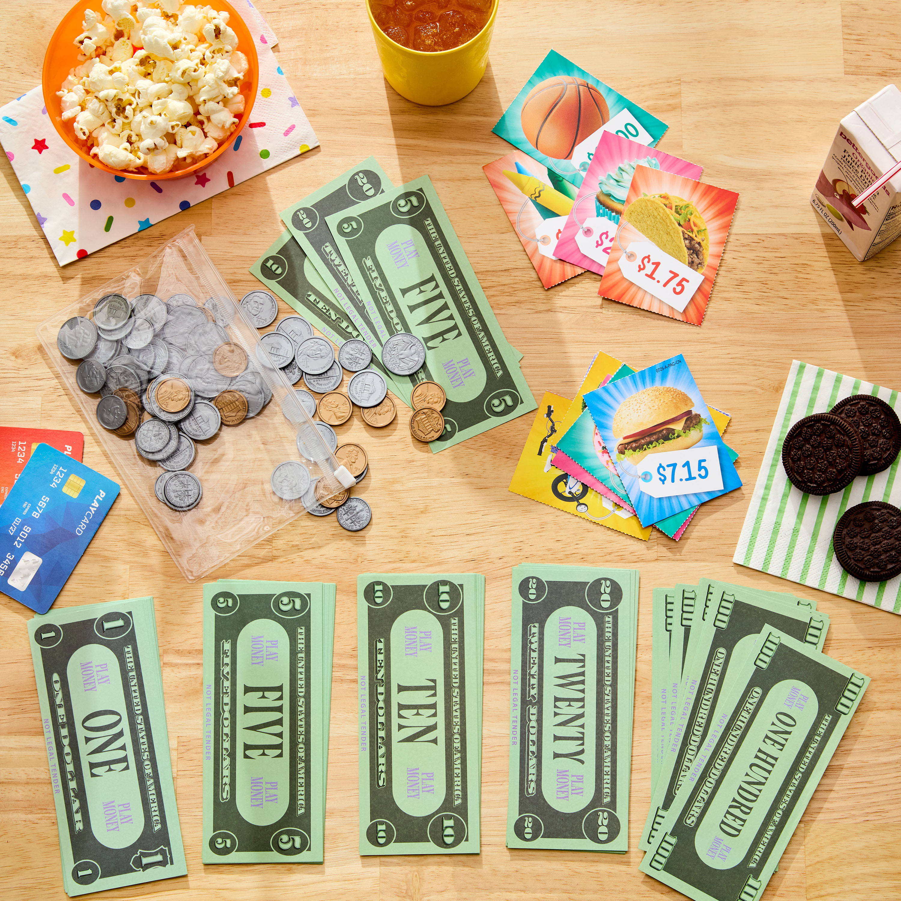 Pen+Gear Play Money Set for Kids for Pretend Play, Learning Math, Dollars & Making Change