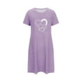 thumbnail image 4 of Elvqul Womens Sleepwear Plus Size Womens Solid Pajamas in Pack Short Sleeve Night Shirts for Women Purple Cotton, 4 of 6
