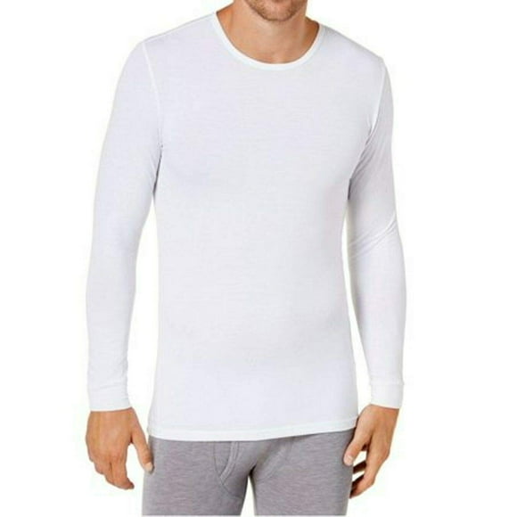 Haut de sous-Couche à Col Rond pour Hommes, Blanc, Moyen