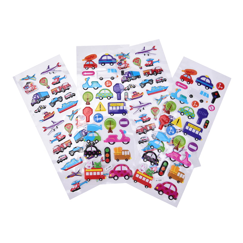 2Pcs Cartoon Bubble Stickers Transport Notebook Sticker Label Decoration HT 