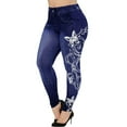 Floral Printed FullLength Slim Elastic Waist Activewear Women'S