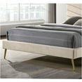 thumbnail image 4 of JERFIT Mid-Century Modern Upholstered Full Bed Frame with Chevron Tufted Headboard, Beige Fabric and Gold Legs, 4 of 6