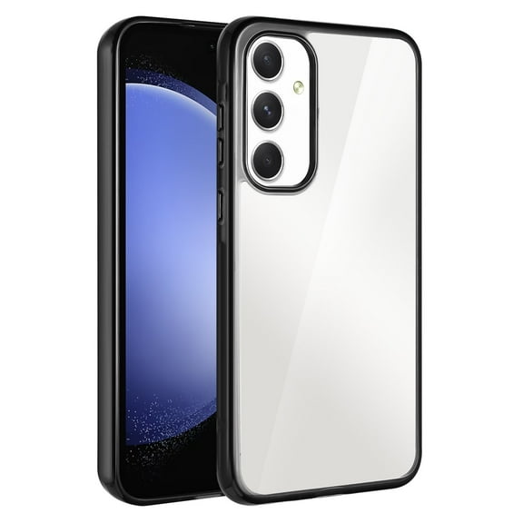 For Samsung Galaxy A35 5G / SM-A356 TPU Transparent Full Body Protective Shockproof Hybrid Case Cover Black